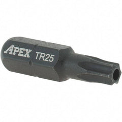 Apex - 1/4" Drive TT25/TT27 Tamperproof Torx Screwdriver Bit - 1" OAL, Insert Bit - Makers Industrial Supply