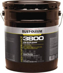 Rust-Oleum - 5 Gal Safety Orange Gloss Finish Acrylic Enamel Paint - 150 to 270 Sq Ft per Gal, Interior/Exterior, Direct to Metal - Makers Industrial Supply