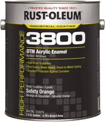 Rust-Oleum - 1 Gal Safety Orange Gloss Finish Acrylic Enamel Paint - 150 to 270 Sq Ft per Gal, Interior/Exterior, Direct to Metal - Makers Industrial Supply