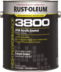 Rust-Oleum - 1 Gal Forest Green Gloss Finish Acrylic Enamel Paint - 150 to 270 Sq Ft per Gal, Interior/Exterior, Direct to Metal - Makers Industrial Supply