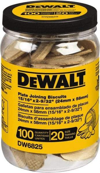 DeWALT - Size 20 Biscuits - 100 Pieces, Tube - Makers Industrial Supply