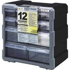 Quantum Storage - 12 Drawer, Small Parts Drawer Cabinet System - 10-1/2" Deep x 6-1/4" Wide x 10-1/4" High - Makers Industrial Supply