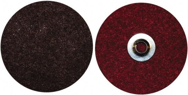 Norton - 4-1/2" Medium Grade Aluminum Oxide Deburring Disc - 5/8-11 Threaded Center Hole, Quick Change Connection, Maroon, 12,000 Max RPM - Makers Industrial Supply