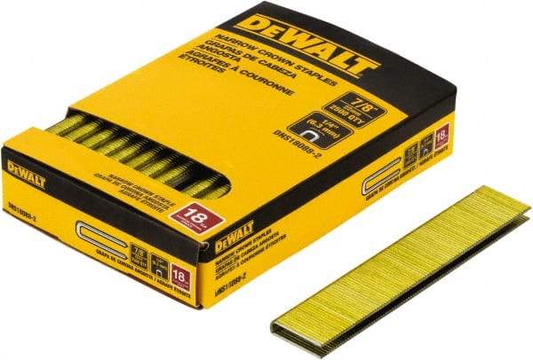 DeWALT - 7/8" Long x 1/4" Wide, 18 Gauge Crowned Construction Staple - Steel, Copper Finish, Chisel Point - Makers Industrial Supply