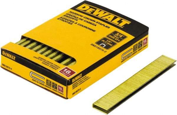 DeWALT - 3/4" Long x 1/4" Wide, 18 Gauge Crowned Construction Staple - Steel, Copper Finish, Chisel Point - Makers Industrial Supply