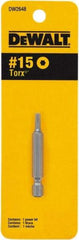 DeWALT - T15 Torx Bit - 1/4" Drive, 1" OAL - Makers Industrial Supply