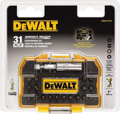 DeWALT - 31 Piece, Impact Ready Accessory Set - 1/4" Drive, Phillips, Slotted, Torx, Hex Point - Makers Industrial Supply