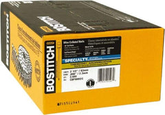 Stanley Bostitch - 13 Gauge 2-1/2" Long Siding Nails for Power Nailers - Steel, Galvanized Finish, Smooth Shank, Coil Wire Collation, Round Head, Blunt Diamond Point - Makers Industrial Supply