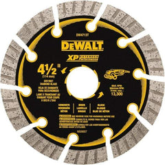 DeWALT - 4-1/2" Diam, 5/8" Arbor Hole Diam, 10 Tooth Wet & Dry Cut Saw Blade - Diamond Matrix, Fast Cutting Action, Standard Round Arbor - Makers Industrial Supply