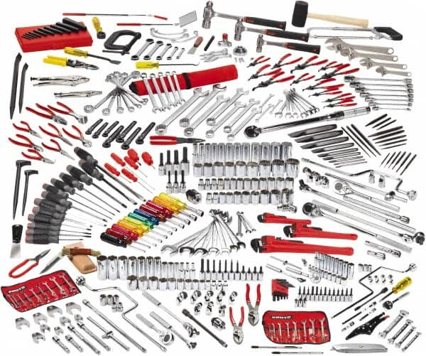 Proto - 411 Piece 1/4, 3/8 & 1/2" Drive Master Tool Set - Comes in Roller Cabinet with Top Chest - Makers Industrial Supply