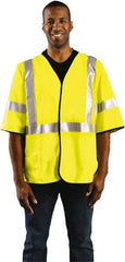 OccuNomix - Size M Flame Resistant/Retardant Yellow Solid General Purpose Vest - 36 to 38" Chest, ANSI 107-2015, ASTM F1506, ATPV=7.1 cal/Sq cm, NFPA 70E/HRC=1, Hook & Loop Closure, 1 Pocket, Polyester Blend - Makers Industrial Supply