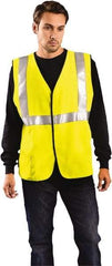 OccuNomix - Size 5XL Flame Resistant/Retardant Yellow Solid General Purpose Vest - 60 to 62" Chest, ANSI 107-2015, NFPA 2112, ASTM F1506, ATPV=8.6 cal/Sq cm, NFPA 70E/HRC=2, Hook & Loop Closure, 1 Pocket, Modacrylic/Aramid Blend - Makers Industrial Supply