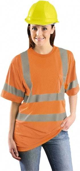 OccuNomix - Size XL, Hi-Viz Orange, High Visibility, Short Sleeve T-Pocket, - 1 Pocket, Polyester - Makers Industrial Supply