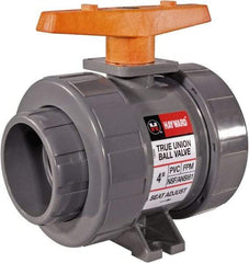 Hayward - 4" Pipe, Full Port, CPVC Full Port Ball Valve - Bi-Directional, Socket Ends, Tee Handle, 235 WOG - Makers Industrial Supply