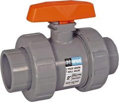 Hayward - 1-1/2" Pipe, Full Port, CPVC Full Port Ball Valve - Bi-Directional, Socket x Thread Ends, Tee Handle, 250 WOG - Makers Industrial Supply