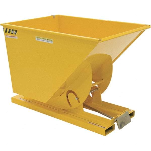 Vestil - 590 Lb Load Capacity, 1 Cu Yd, Steel Self-Dumping Hopper - 41-9/16" Wide x 61-1/8" Long x 42-3/4" High, Yellow - Makers Industrial Supply