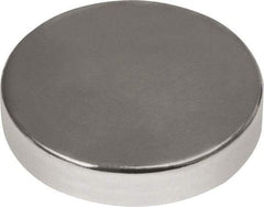 Mag-Mate - 3/4" Diam x 1/8" High Neodymium Rare Earth Magnet - 18 Lb Max Capacity, 180°F Max, Nickel Plated - Makers Industrial Supply