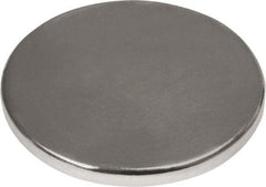 Mag-Mate - 3/4" Diam x 1/16" High Neodymium Rare Earth Magnet - 15.3 Lb Max Capacity, 180°F Max, Nickel Plated - Makers Industrial Supply