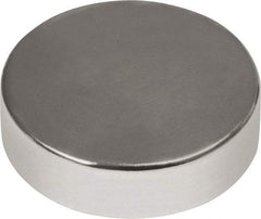 Mag-Mate - 1/2" Diam x 3/16" High Neodymium Rare Earth Magnet - 9.3 Lb Max Capacity, 180°F Max, Nickel Plated - Makers Industrial Supply