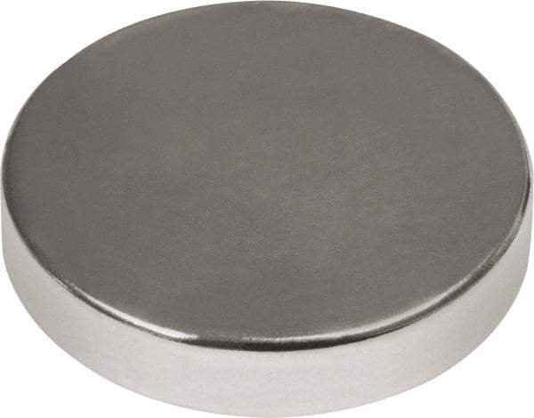 Mag-Mate - 1/2" Diam x 1/8" High Neodymium Rare Earth Magnet - 7.7 Lb Max Capacity, 180°F Max, Nickel Plated - Makers Industrial Supply