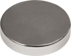 Mag-Mate - 1/2" Diam x 1/8" High Neodymium Rare Earth Magnet - 7.7 Lb Max Capacity, 180°F Max, Nickel Plated - Makers Industrial Supply