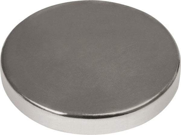 Mag-Mate - 1" Diam x 3/16" High Neodymium Rare Earth Magnet - 38.4 Lb Max Capacity, 180°F Max, Nickel Plated - Makers Industrial Supply