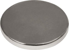 Mag-Mate - 1" Diam x 1/8" High Neodymium Rare Earth Magnet - 37.3 Lb Max Capacity, 180°F Max, Nickel Plated - Makers Industrial Supply