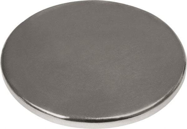 Mag-Mate - 1" Diam x 1/16" High Neodymium Rare Earth Magnet - 16.5 Lb Max Capacity, 180°F Max, Nickel Plated - Makers Industrial Supply