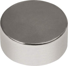 Mag-Mate - 3/4" Diam x 3/8" High Neodymium Rare Earth Magnet - 24 Lb Max Capacity, 180°F Max, Nickel Plated - Makers Industrial Supply