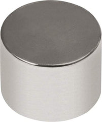 Mag-Mate - 1/2" Diam x 1/2" High Neodymium Rare Earth Magnet - 14.66 Lb Max Capacity, 180°F Max, Nickel Plated - Makers Industrial Supply