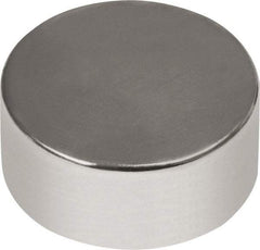 Mag-Mate - 1/2" Diam x 13/64" High Neodymium Rare Earth Magnet - 9.49 Lb Max Capacity, 180°F Max, Nickel Plated - Makers Industrial Supply