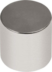 Mag-Mate - 3/8" Diam x 1/2" High Neodymium Rare Earth Magnet - 8.5 Lb Max Capacity, 180°F Max, Nickel Plated - Makers Industrial Supply