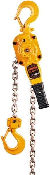 Harrington Hoist - 5,500 Lb Lifting Capacity, 15' Lift Height, Lever Hoist - Made from Chain, 81 Lb Avg Pull to Lift Rated Load, 1 Chain - Makers Industrial Supply