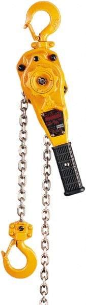 Harrington Hoist - 1,500 Lb Lifting Capacity, 10' Lift Height, Lever Hoist - Made from Chain, 54 Lb Avg Pull to Lift Rated Load, 1 Chain - Makers Industrial Supply