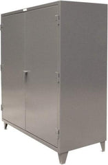 Strong Hold - 4 Shelf Locking Storage Cabinet - Steel, 72" Wide x 30" Deep x 78" High, Dark Gray - Makers Industrial Supply