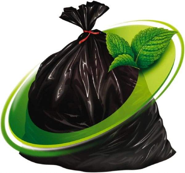 Mint-X - 1.3 mil Thick, Rodent Repellent Trash Bags - Linear Low-Density Polyethylene (LLDPE), Flat Pack Dispenser, 43" Wide x 47" High, Black - Makers Industrial Supply