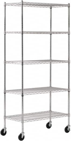 Sandusky Lee - 5 Shelf Wire Shelving Unit - 36" Wide x 18" Deep x 72" High, - Makers Industrial Supply