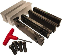 Jet Machining - 6" Jaw Width, " Jaw Height, Standard Vise Jaw Sets - Hardened Steel - Makers Industrial Supply