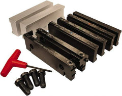 Jet Machining - 6" Jaw Width, " Jaw Height, Standard Vise Jaw Sets - Hardened Steel - Makers Industrial Supply