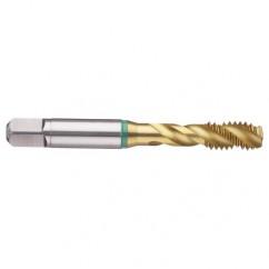 M12x1.75 6H 3-Flute Cobalt Green Ring Semi-Bottoming 40 degree Spiral Flute Tap-TiN - Makers Industrial Supply