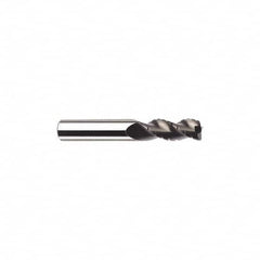 SGS - 1/4" Diam, Coarse Pitch, 3/4" LOC, 3 Flute Solid Carbide 0.02" Corner Radius Roughing End Mill - TiB2 Finish, 2-1/2" OAL, 1/4" Shank Diam, Single End, Centercutting, 38° Helix - Makers Industrial Supply