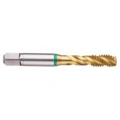 2-56 2B 3-Flute Cobalt Green Ring Semi-Bottoming 40 degree Spiral Flute Tap-TiN - Makers Industrial Supply