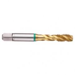 1/2-13 2B 3-Flute Cobalt Green Ring Semi-Bottoming 40 degree Spiral Flute Tap-TiN - Makers Industrial Supply