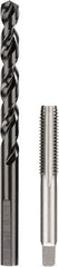 DeWALT - R to R Drill, M10x1.50 to M10x1.50 Tap, Hand Tap and Drill Set - Oxide Finish High Speed Steel Drills, Bright Finish Carbon Steel Taps, Taper Chamfer, 2 Piece Set - Exact Industrial Supply