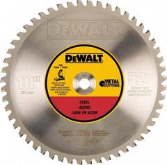 DeWALT - 10" Diam, 5/8" Arbor Hole Diam, 52 Tooth Wet & Dry Cut Saw Blade - Steel, Crosscutting Action, Standard Round Arbor - Makers Industrial Supply