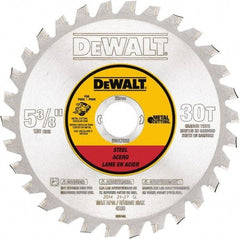 DeWALT - 5-3/8" Diam, 25/32" Arbor Hole Diam, 30 Tooth Wet & Dry Cut Saw Blade - Steel, Crosscutting Action, Standard Round Arbor - Makers Industrial Supply