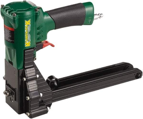 Klinch-Pak - Pneumatic Staple Gun - 1-3/8" Staples, 100 Lb Capacity, Green, Aluminum - Makers Industrial Supply