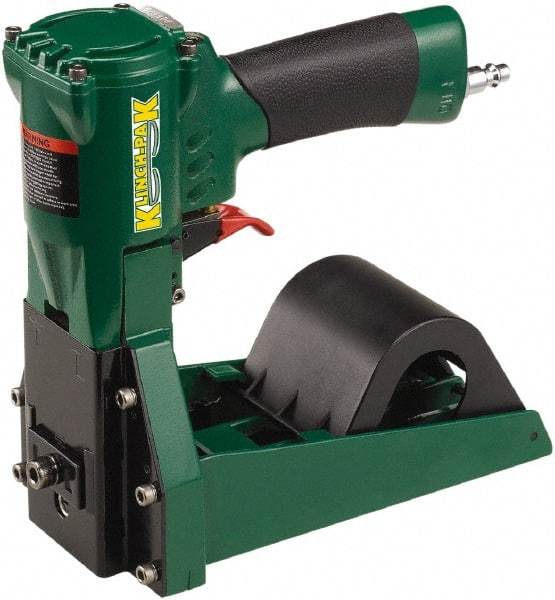 Klinch-Pak - Pneumatic Staple Gun - 1-1/4" Staples, 1000 Lb Capacity, Green, Aluminum - Makers Industrial Supply