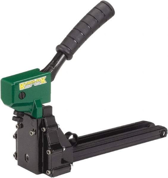 Klinch-Pak - Manual Staple Gun - 1-1/4" Staples, 100 Lb Capacity, Green, Aluminum - Makers Industrial Supply