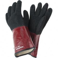 HexArmor - Chemical Resistant Gloves - GNTLET BLK/RED XL 1PR TEXTURD PVC CHEM RES GLV - Makers Industrial Supply